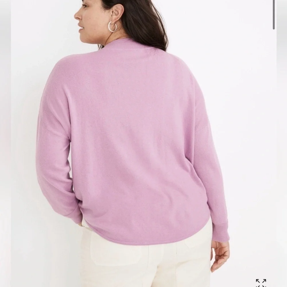 Madewell Ashbury Sweater Large Purple Mock Neck Wool Alpaca Spring Cozy Chic